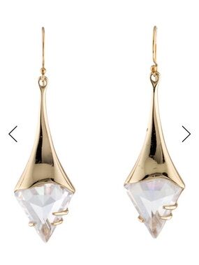Alexis Bittar Gold-Tone Crystal Drop Earrings